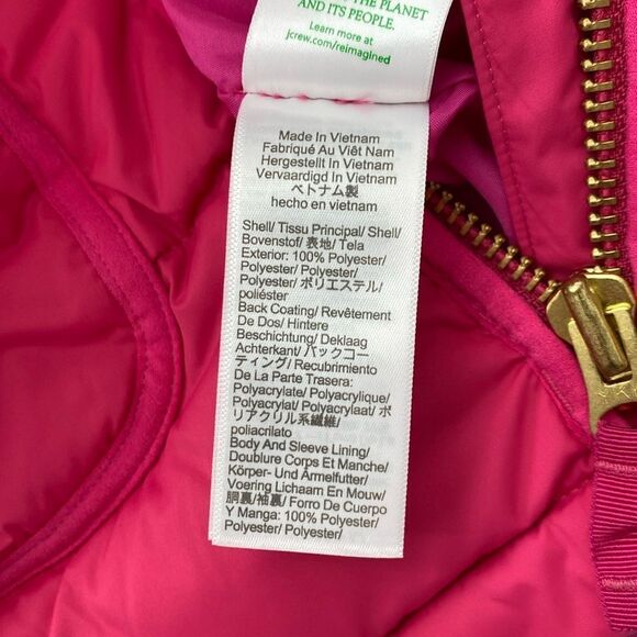 J.Crew Chateau Neon Pink Puffer Jacket - Picture 4 of 4